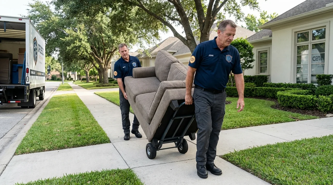 Local residential moving crew loading furniture in Columbia, MO